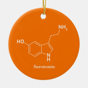 Serotonine Molecule Chemie Wetenschap Cool Keramisch Ornament