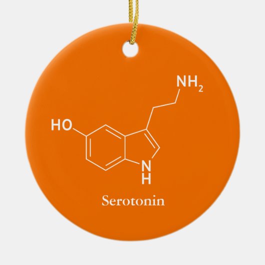 Serotonine Molecule Chemie Wetenschap Cool Keramisch Ornament (Voorkant)