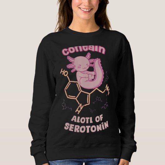 serotonine molecule met Axolotl chemisch Trui (Voorkant)
