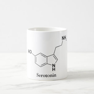 Serotonine Molecuul Chemie Wetenschap Koffiemok