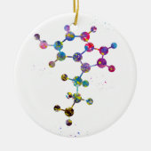 Serotonine Molecuul Keramisch Ornament (Voorkant)