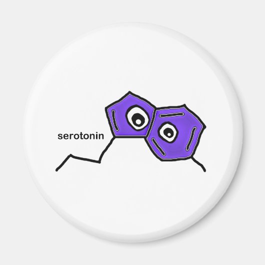 Serotonine Neurotransmitter Magneet (Voorkant)