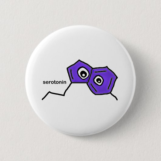 Serotonine Neurotransmitter Ronde Button 5,7 Cm (Voorkant)