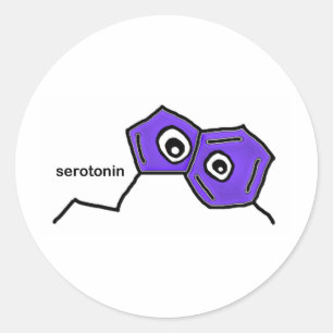 Serotonine Neurotransmitter Ronde Sticker