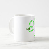 Serotoninemolecule-badge Koffiemok (Voorkant links)