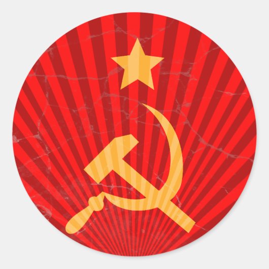 Serp i molot ronde sticker (Voorkant)