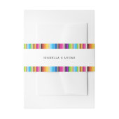 Serpae Spring Stripes Wedding Uitnodigingen Wikkel (Voorkant Voorbeeld)