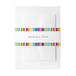 Serpae Spring Stripes Wedding Uitnodigingen Wikkel