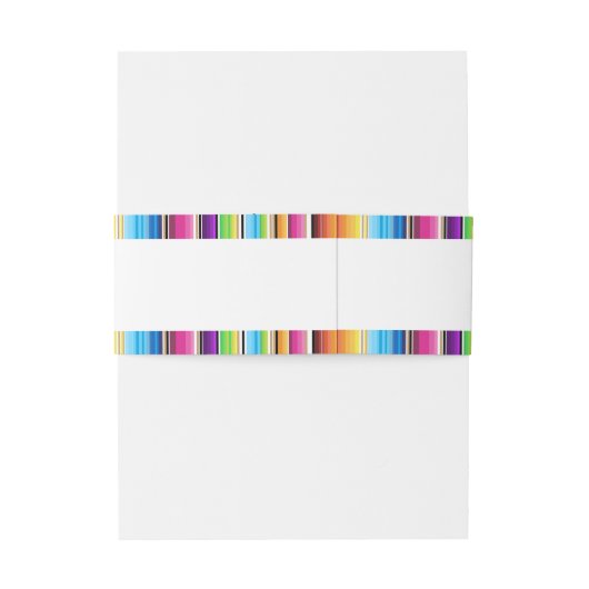 Serpae Spring Stripes Wedding Uitnodigingen Wikkel (Achterkant Voorbeeld)