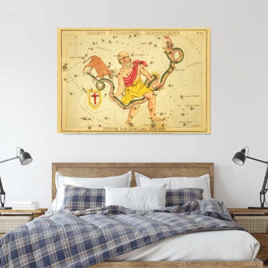 Serpens -  Astronomisch Star Chart Afbeelding Canvas Afdruk (Insitu (Slaapkamer))