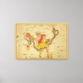 Serpens -  Astronomisch Star Chart Afbeelding Canvas Afdruk (Voorkant)
