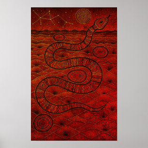 Serpent Aboriginal Dot Poster
