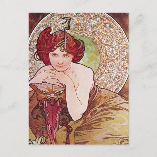 Serpent Art Nouveau Briefkaart (Voorkant)