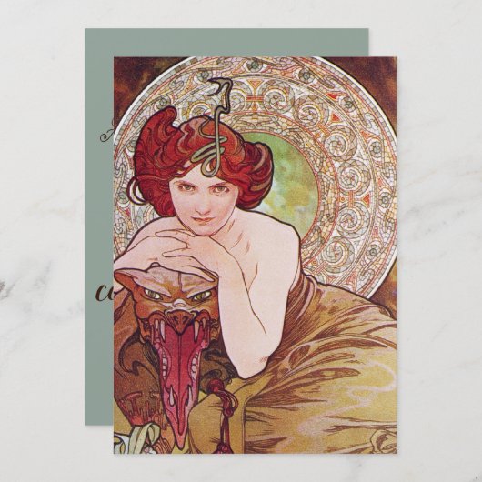 Serpent Art Nouveau Kaart (Voorkant / Achterkant)