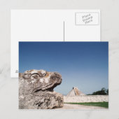 Serpent beeld door piramide in Mexico Briefkaart (Voorkant / Achterkant)