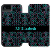 Serpent Chasing Tail Naadloos Patroon Nurse Naam G Incipio iPhone Portemonnee Hoesje (Agenda Open)