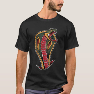 Serpent cobra old school traditioneel art t-shirt