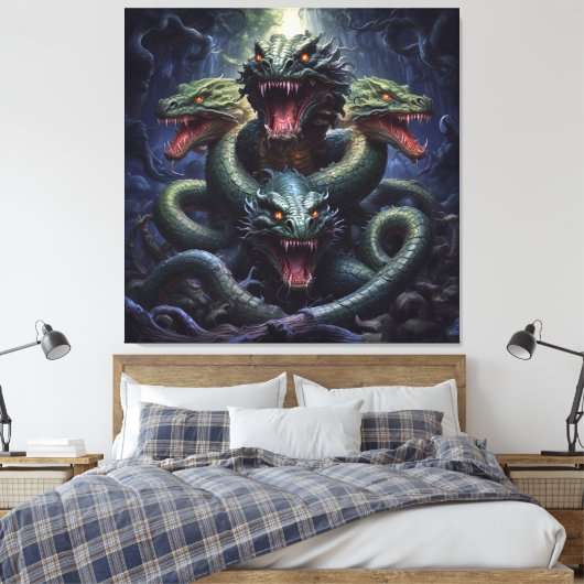 Serpent Dragon Monster Canvas Afdruk (Insitu (Slaapkamer))