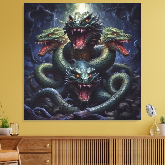Serpent Dragon Monster Canvas Afdruk (Insitu (Woonkamer))
