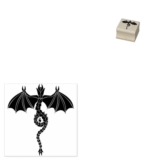 Serpent Dragon Rubberstempel (Gestempeld)