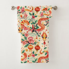 Serpent Dreams Chinees nieuwjaar Bad Handdoek