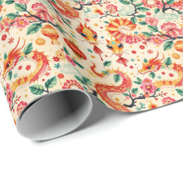 Serpent Dreams Chinees nieuwjaar Cadeaupapier