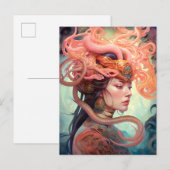 Serpent Hair Lady Fantasy Art Briefkaart (Voorkant / Achterkant)