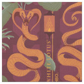 Serpent Luxe Patroon - De Witte Lotus Stof (Close Up)