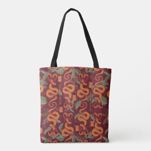Serpent Luxe Patroon - De Witte Lotus Tote Bag (Achterkant)