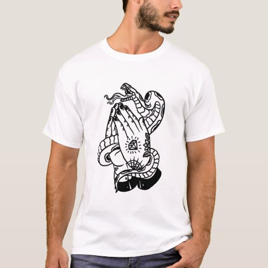 Serpent met getatoeëerde handen tattoo design   t-shirt (Voorkant)