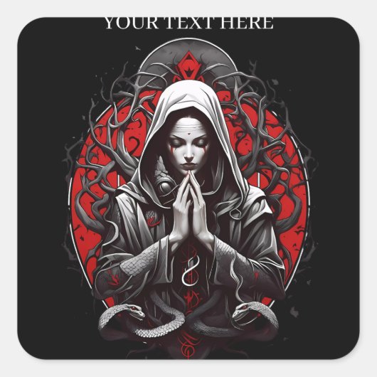 Serpent Priestess of the Shadow Grove Vierkante Sticker (Voorkant)