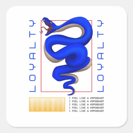 Serpent Symbol Art | Underground Bold Design Vierkante Sticker (Voorkant)