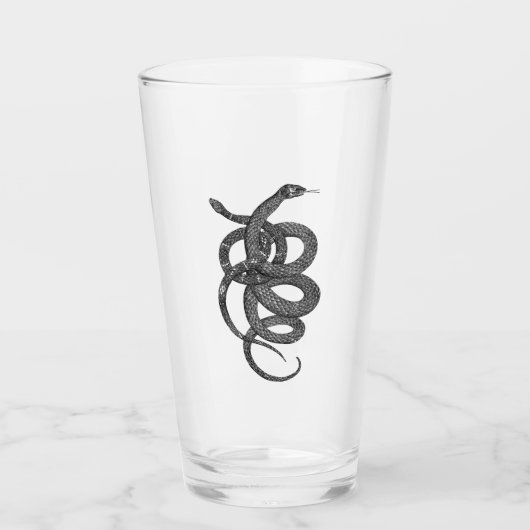 "Serpentes" Gewoon Spooky B&W Pint Glass Glas (Voorkant)