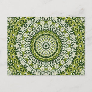 Serpentine Groene Mandala Kaleidoscoop Medaillon Briefkaart