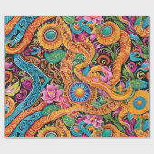 Serpentine Maya Mexicaanse Sun Dance Cadeaupapier (Vlak)