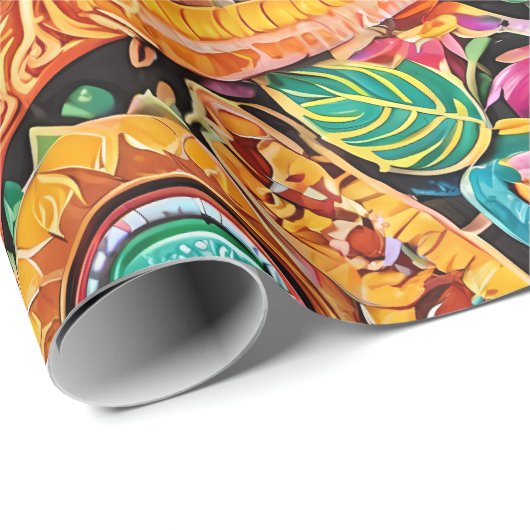 Serpentine Maya Mexicaanse Sun Dance Cadeaupapier (Rol Hoek)