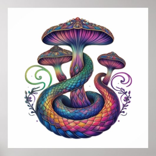 Serpentine Mushroom Enchantment Poster (Voorkant)