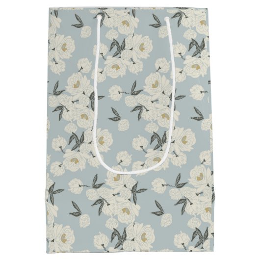 Serpentine pioenroos- wit en lichtblauw medium cadeauzakje (Achterkant)