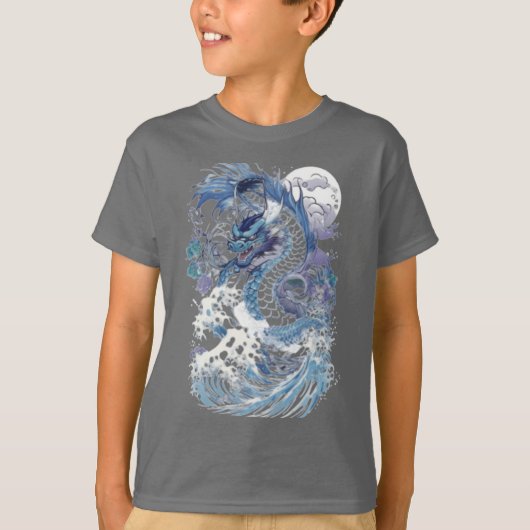 Serpentine Splendor: Japanse Dragon Art Revival T-shirt (Voorkant)