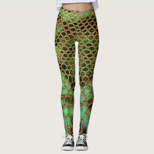 Serpentine stijl: Exotische huid achtergrond Leggings