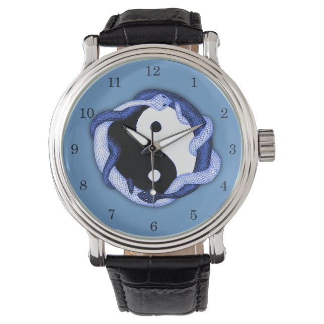 Serpents Dual (blauw) Horloge (Voorkant)