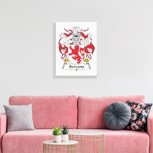 Serrano Family Crest Canvas Afdruk (Insitu (Woonkamer))