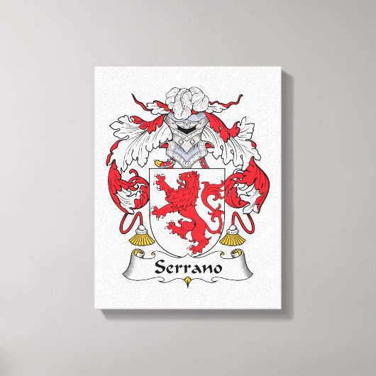 Serrano Family Crest Canvas Afdruk (Voorkant)