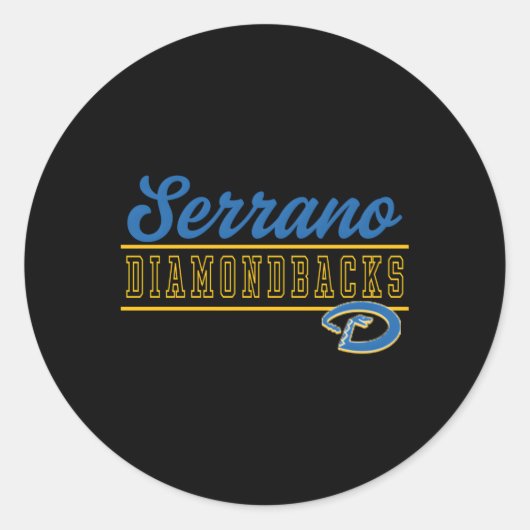 Serrano Middelbare School Diamondbacks C4 Ronde Sticker (Voorkant)