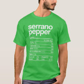 Serrano Pepper Nutrition Fact Funny Thanksgiving C T-shirt (Voorkant)