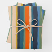 Serrate Stripes Kleurrijke Hedendaagse Modern Inpakpapier Vel (In situ)