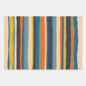 Serrate Stripes Kleurrijke Hedendaagse Modern Inpakpapier Vel (Voorkant)