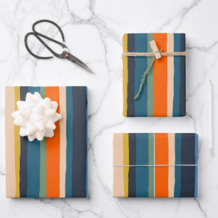 Serrate Stripes Kleurrijke Hedendaagse Modern Inpakpapier Vel
