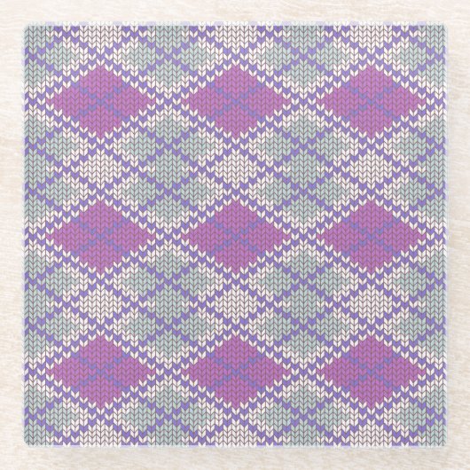 SERRE ARGYLE BREISEL Glas Drink Ondersetlap Glazen Onderzetter (Voorkant)