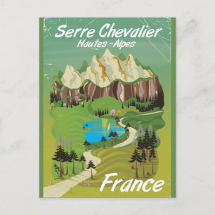 Serre Chevalier, Frankrijk ski reisposter Briefkaart